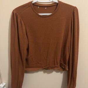 Burnt Orange Thin Loose Sweater
